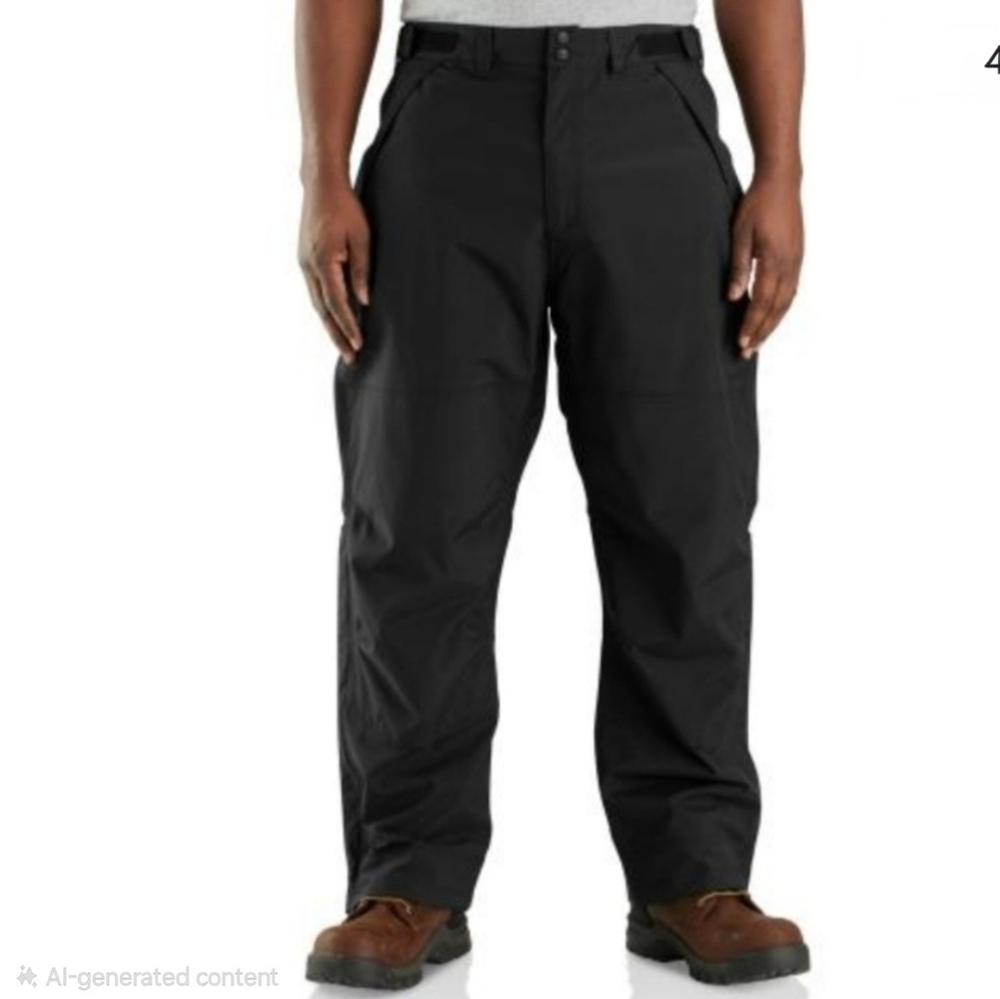 Carhartt Storm Defender Heavyweight Loose Fit Waterproof Pants-Black - Picture 7 of 7